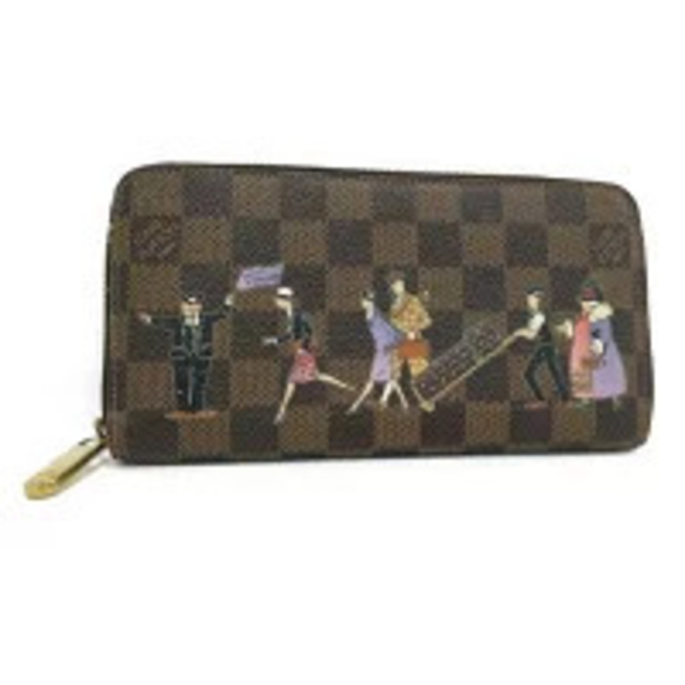 LOUIS VUITTON Round Zipper Long Wallet Zippy Damier Illustre